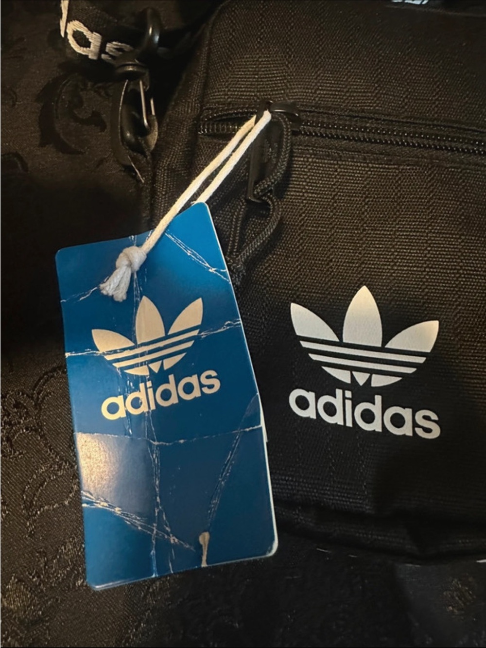 adidas Black Trefoil Mini Shoulder Bag with Logo Strap - Picture 2 of 5